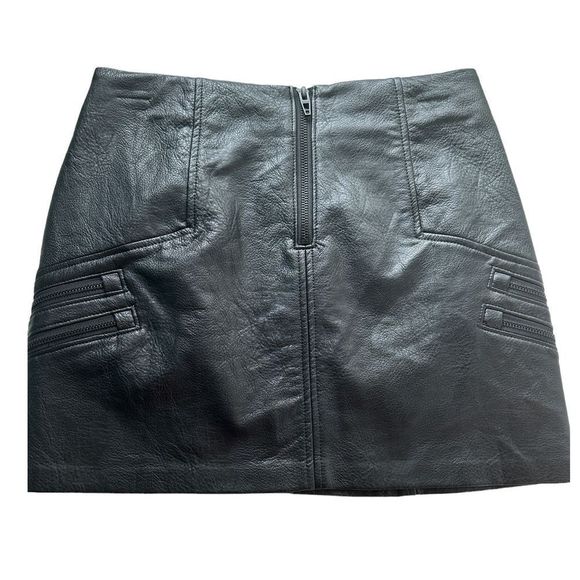 BLANKNYC Mini Skirt Black Faux Leather Party Goth Cocktail Size 27 NWOT - Picture 2 of 9